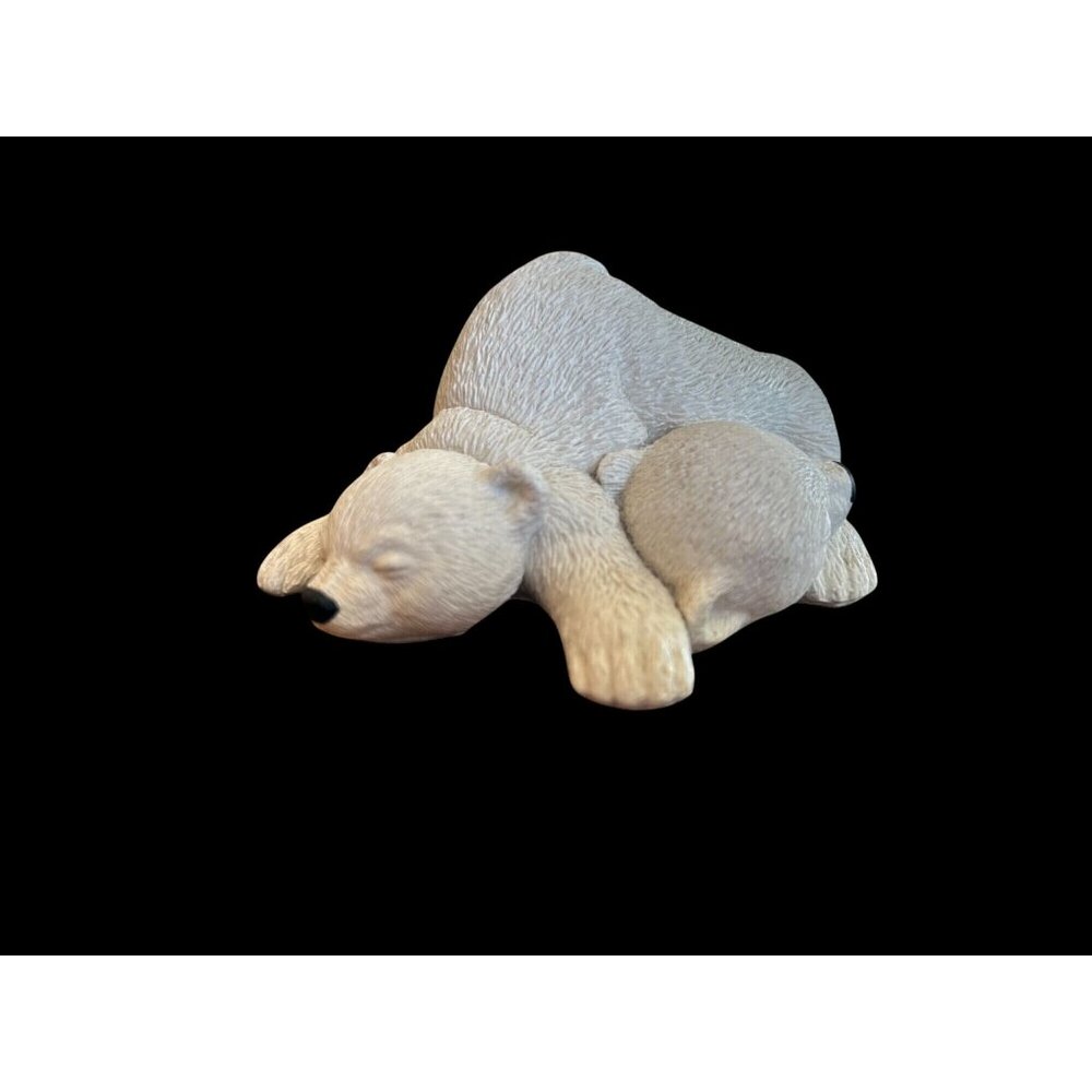 Bearfoots Topsy Turvy Sleeping Polar Bear Figurine By Montana Artist Marys Sculp